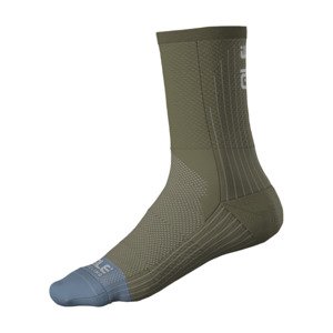 ALÉ Cyklistické ponožky klasické - COLOR BLOCK - hnědá/modrá 36-39