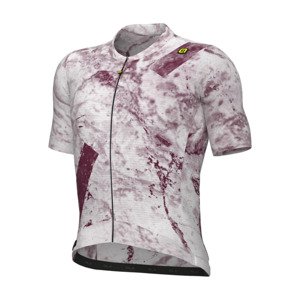 ALÉ Cyklistický dres s krátkým rukávem - MARBLE PR-E - bílá/červená L