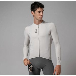 ALÉ Cyklistický dres s dlouhým rukávem letní - COLOR BLOCK PRAGMA - béžová 4XL