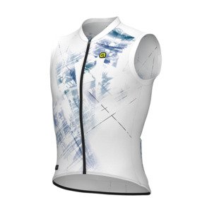 ALÉ Cyklistický dres bez rukávů - MIRROR PR-E - bílá/modrá XL