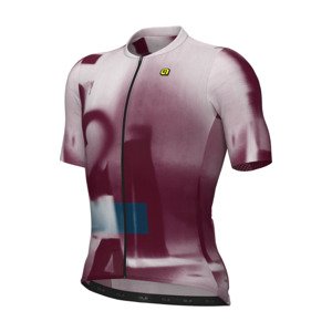 ALÉ Cyklistický dres s krátkým rukávem - SOUND PR-E - bílá/bordó L