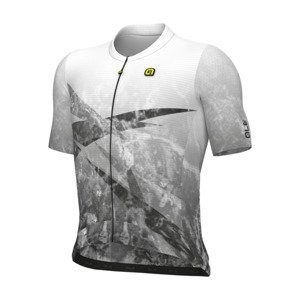 ALÉ Cyklistický dres s krátkým rukávem - QURTZ PR-E - bílá/šedá 4XL