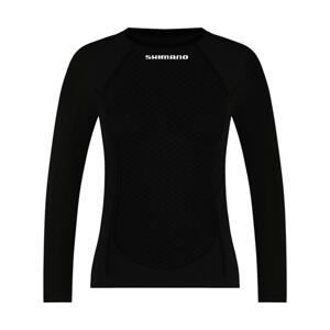 SHIMANO Cyklistické triko s dlouhým rukávem - VERTEX LONG - černá L-XL