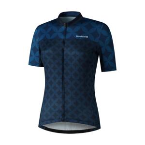 SHIMANO Cyklistický dres s krátkým rukávem - MIZUKI - modrá XL