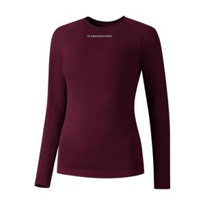 SHIMANO Cyklistické triko s dlouhým rukávem - VERTEX LONG - bordó L-XL