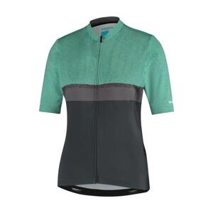 SHIMANO Cyklistický dres s krátkým rukávem - SUMIRE - zelená/šedá S