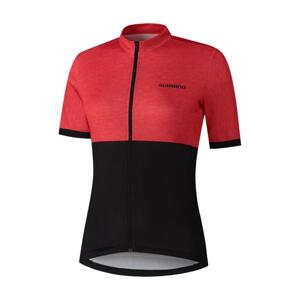 SHIMANO Cyklistický dres s krátkým rukávem - ELEMENT - červená/černá S