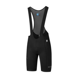SHIMANO Cyklistické kalhoty krátké s laclem - EVOLVE - černá S