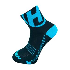 HAVEN Cyklistické ponožky klasické - LITE SILVER NEO 2PAK - černá/modrá 42-43