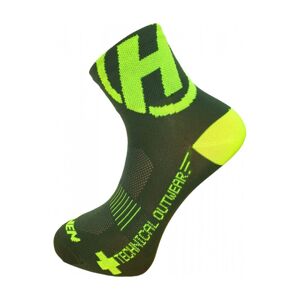 HAVEN Cyklistické ponožky klasické - LITE SILVER NEO - zelená/žlutá 42-43