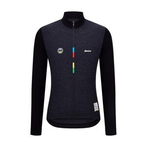 SANTINI Cyklistický dres s dlouhým rukávem letní - UCI WORLD CHAMPION - černá