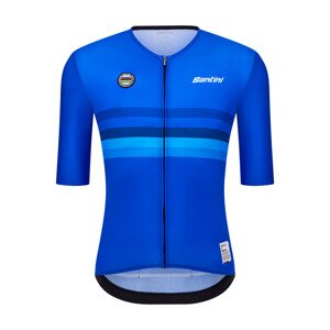SANTINI Cyklistický dres s krátkým rukávem - UCI WORLD CHAMPION ITALY - modrá
