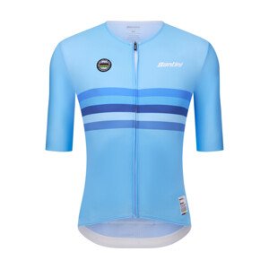 SANTINI Cyklistický dres s krátkým rukávem - UCI WORLD CHAMPION BELGIUM - modrá