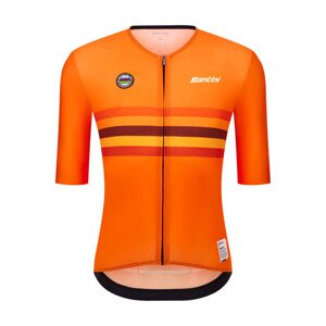 SANTINI Cyklistický dres s krátkým rukávem - UCI WORLD CHAMPION NETHERLANDS - oranžová
