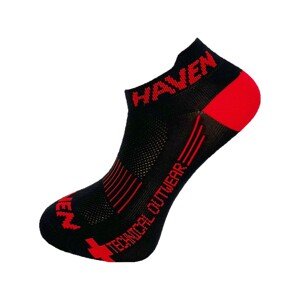 HAVEN Cyklistické ponožky kotníkové - SNAKE SILVER NEO 2PAK - černá/červená