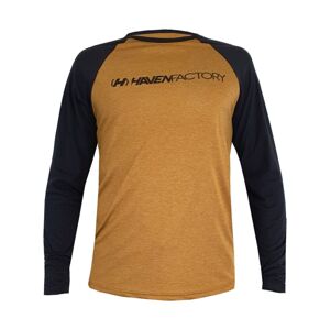 HAVEN Cyklistický dres s dlouhým rukávem letní - FACTORY TRAIL - černá/hnědá 3XL