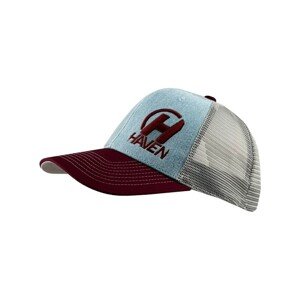 HAVEN Cyklistická čepice - TRUCKER - šedá/červená L-XL