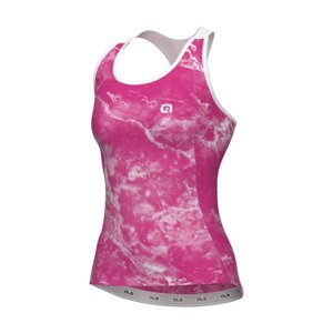 ALÉ Cyklistický dres bez rukávů - MARBLE PRAGMA - růžová/bílá