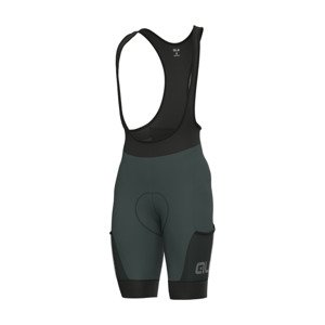 ALÉ Cyklistické kalhoty krátké s laclem - OFF ROAD - GRAVEL STONES CARGO - zelená 2XS