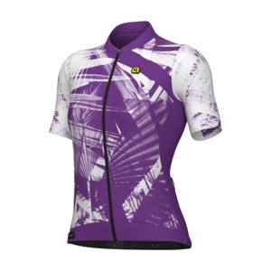 ALÉ Cyklistický dres s krátkým rukávem - PALM PR-E - cyklámenová/bílá M