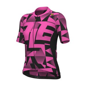 ALÉ Cyklistický dres s krátkým rukávem - PR-E MULTIVERSO - růžová/černá S