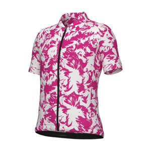 ALÉ Cyklistický dres s krátkým rukávem - ESSENZA KID - růžová/bílá 8Y