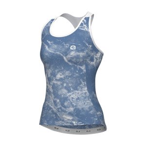 ALÉ Cyklistický dres bez rukávů - MARBLE PRAGMA - světle modrá/bílá M
