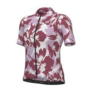 ALÉ Cyklistický dres s krátkým rukávem - FLOWER PRAGMA - bílá/červená XL
