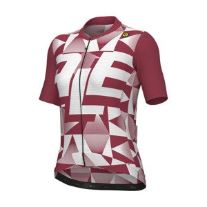 ALÉ Cyklistický dres s krátkým rukávem - MULTIVERSO PR-E - červená/bílá 5XL