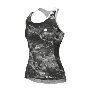 ALÉ Cyklistický dres bez rukávů - MARBLE PRAGMA - černá/bílá M