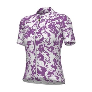 ALÉ Cyklistický dres s krátkým rukávem - ESSENZA PRAGMA - bílá/fialová 4XL
