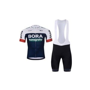 BONAVELO Cyklistický krátký dres a krátké kalhoty - BORA 2025 - modrá/bílá/černá
