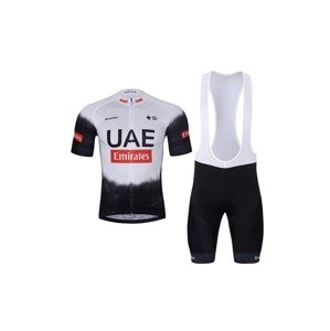 BONAVELO Cyklistický krátký dres a krátké kalhoty - UAE 2025 - černá/bílá