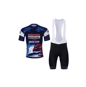 BONAVELO Cyklistický krátký dres a krátké kalhoty - SOUDAL-QUICKSTEP 25 - černá/modrá