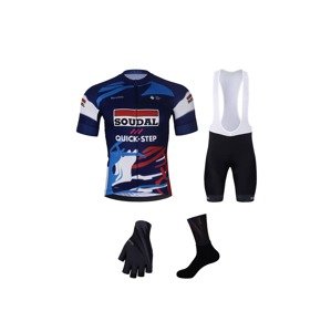 BONAVELO Cyklistický mega set - SOUDAL-QUICKSTEP 25 - černá/modrá