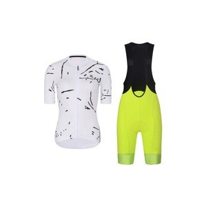 RIVANELLE BY HOLOKOLO Cyklistický krátký dres a krátké kalhoty - PASSION - bílá/žlutá/černá