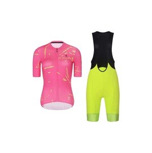RIVANELLE BY HOLOKOLO Cyklistický krátký dres a krátké kalhoty - PASSION - žlutá/růžová