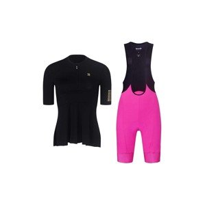 RIVANELLE BY HOLOKOLO Cyklistický krátký dres a krátké kalhoty - GRACE - černá/růžová