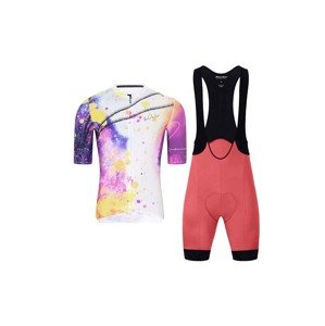 HOLOKOLO Cyklistický krátký dres a krátké kalhoty - SPLASH - vícebarevná/růžová/fialová