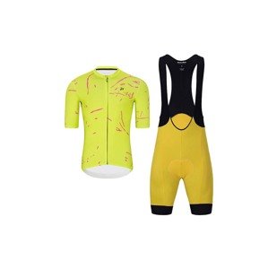 HOLOKOLO Cyklistický krátký dres a krátké kalhoty - PASSION - růžová/žlutá