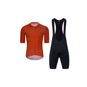 HOLOKOLO Cyklistický krátký dres a krátké kalhoty - PERFORMANCE - oranžová/černá