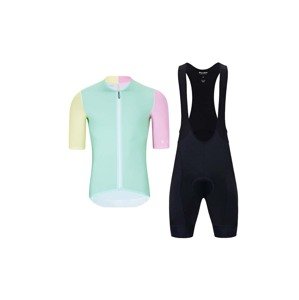 HOLOKOLO Cyklistický krátký dres a krátké kalhoty - PERFORMANCE - růžová/zelená