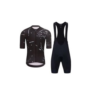 HOLOKOLO Cyklistický krátký dres a krátké kalhoty - PASSION - černá/bílá