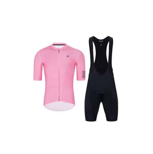 HOLOKOLO Cyklistický krátký dres a krátké kalhoty - VICTORIOUS ELITE - růžová/černá