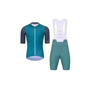 HOLOKOLO Cyklistický krátký dres a krátké kalhoty - PERFORMANCE - fialová/zelená