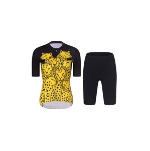 RIVANELLE BY HOLOKOLO Cyklistický krátký dres a krátké kalhoty - CHEETAH II - černá/žlutá