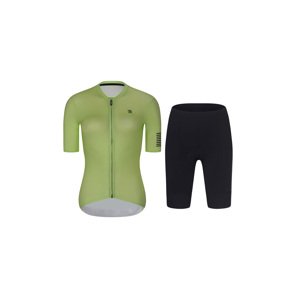 RIVANELLE BY HOLOKOLO Cyklistický krátký dres a krátké kalhoty - VICTORIOUS ELITE - světle zelená/černá