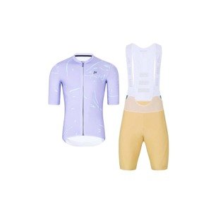 HOLOKOLO Cyklistický krátký dres a krátké kalhoty - PASSION - fialová/béžová