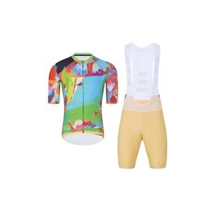 HOLOKOLO Cyklistický krátký dres a krátké kalhoty - DEER - zelená/béžová/vícebarevná