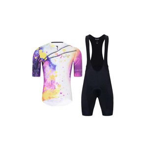 HOLOKOLO Cyklistický krátký dres a krátké kalhoty - SPLASH - šedá/fialová